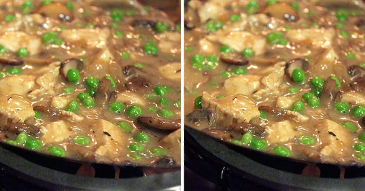 Creamy Chicken and Mushrooms with Peas - GreenLiteBites
