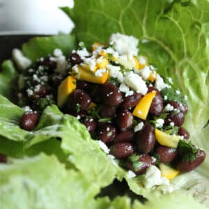 black bean & cilantro lettuce wraps featured