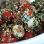 sweet mozzarella caprese quinoa salad featured