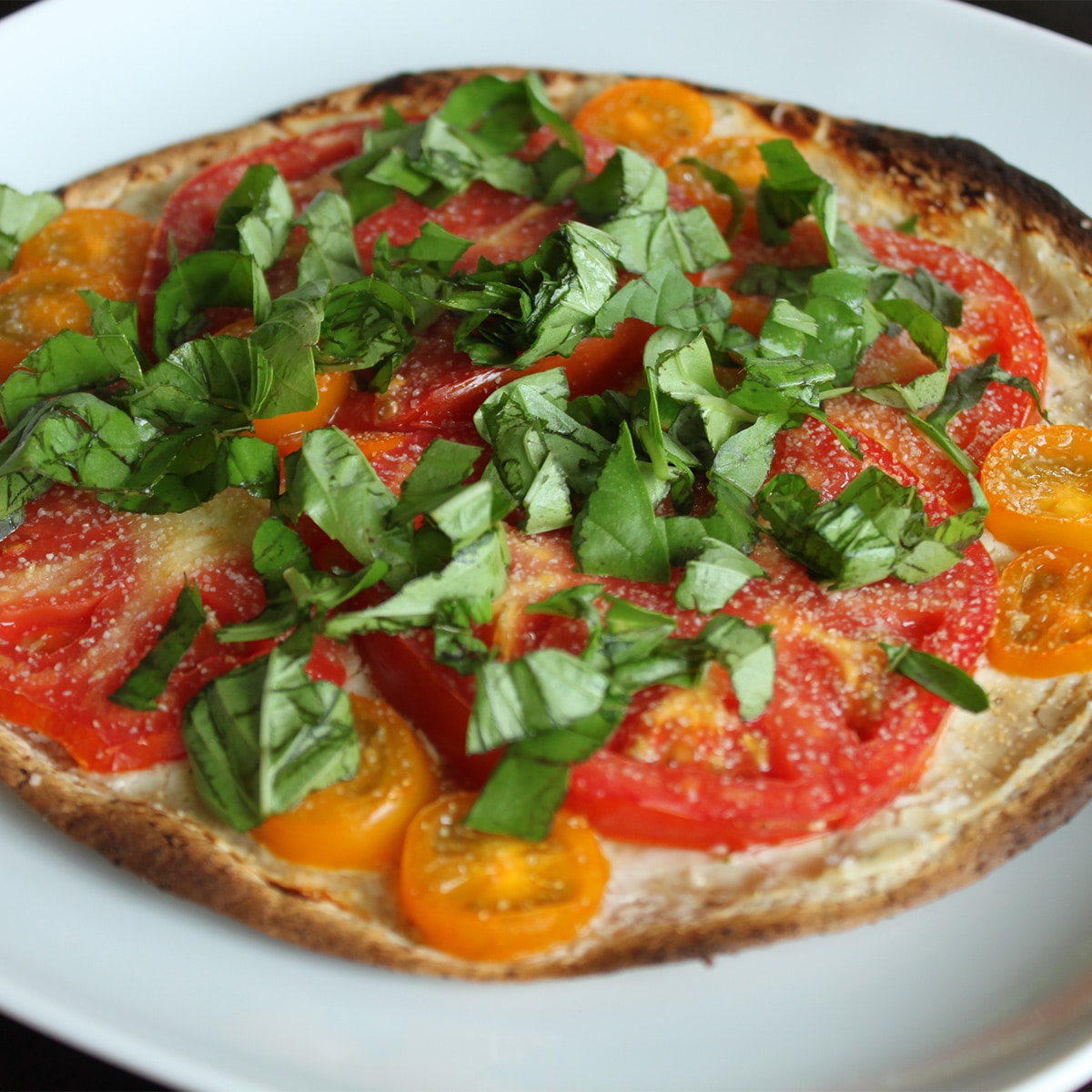 herb cheese tortilla pizza featured
