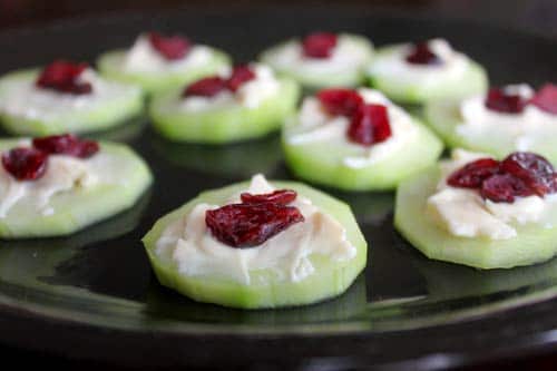 Cranberry Topped Cheese and Cucumber 