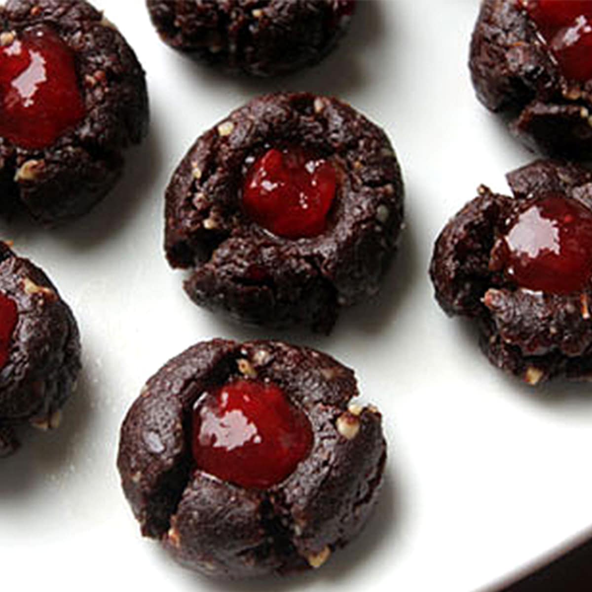 chocolate cranberry thumbprints featured