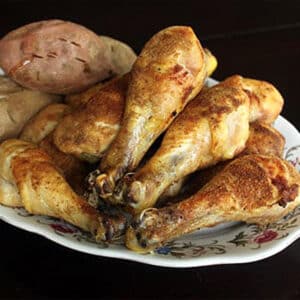 roasted chicken legs featured