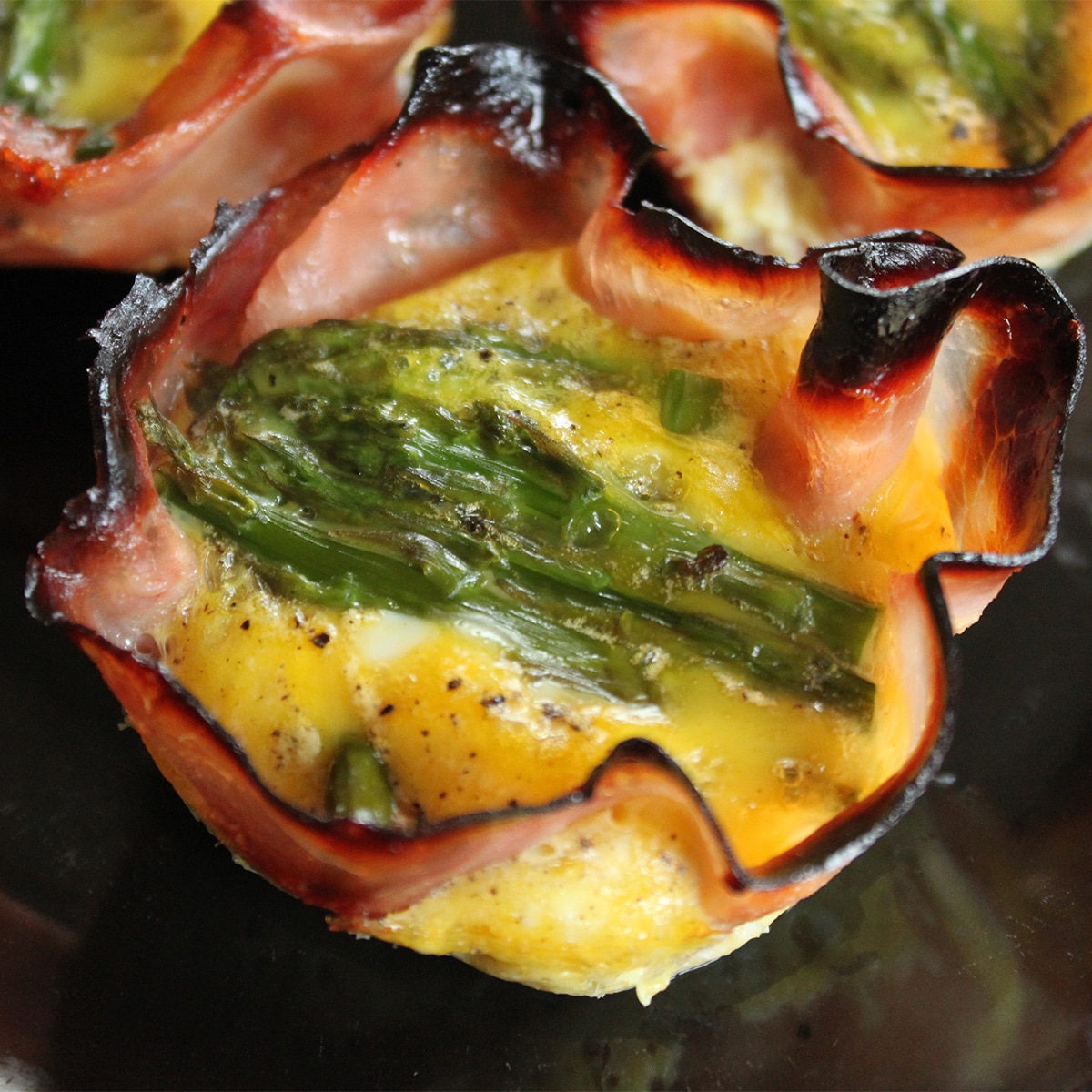 Air Fryer Egg Cups with Asparagus and Ham - Radical Strength