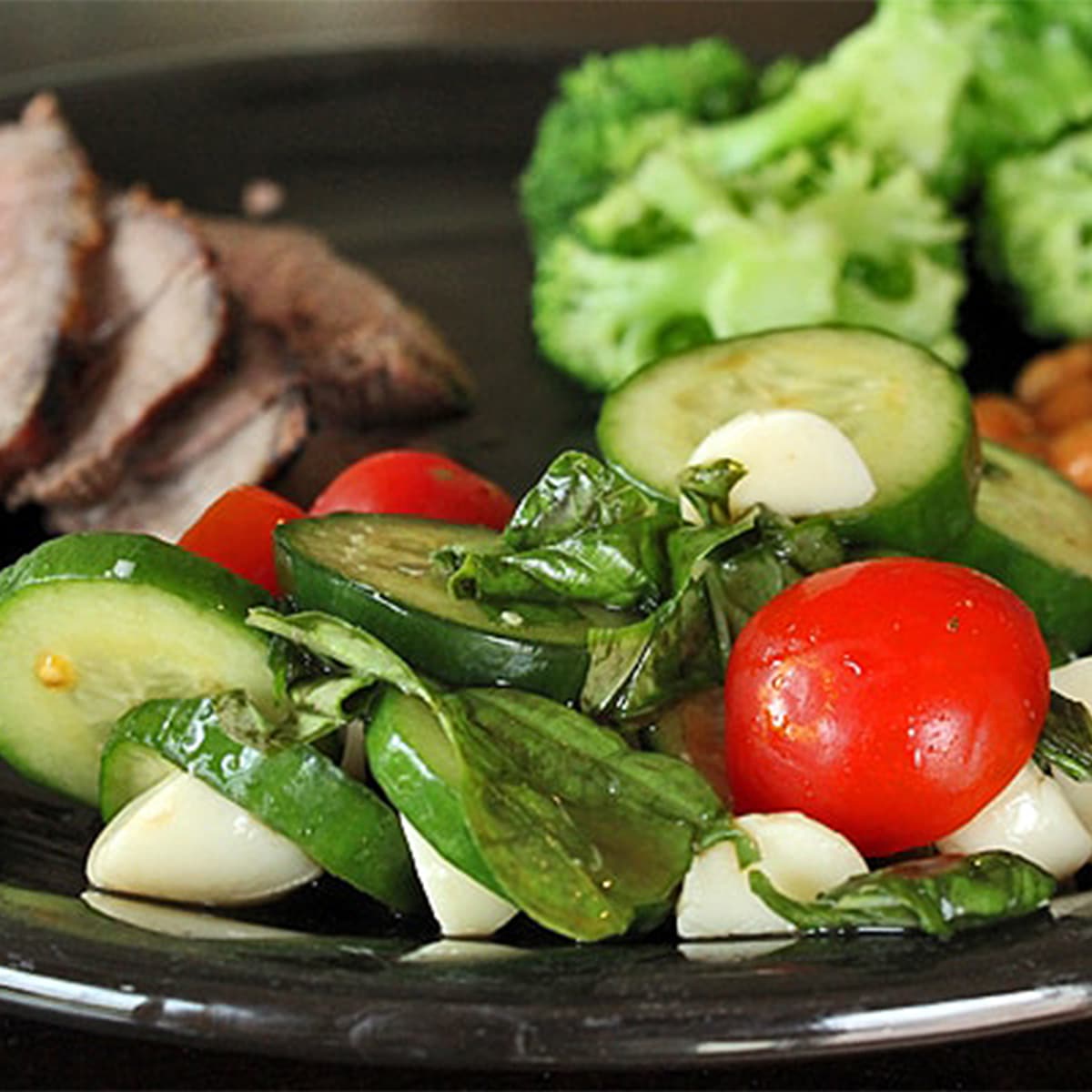 basil cucumber salad featured