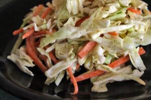 Fall Slaw with Asian Pears and Almonds close up