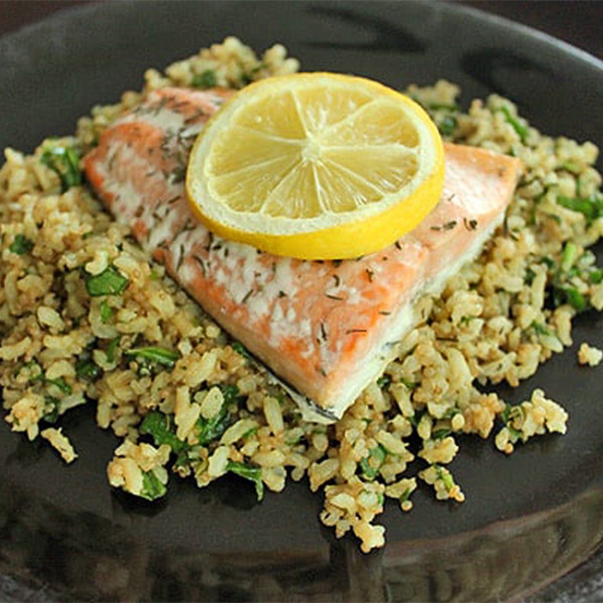 salmon over pilaf featured