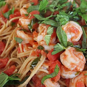 shrimp spaghetti featured