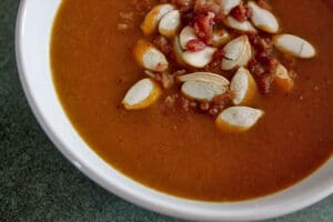 Peppery Roasted Butternut Squash Soup with Bacon Close Up
