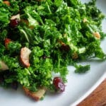 kale salad with leftover pork featured