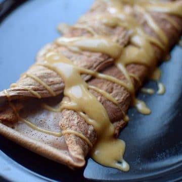 Chocolate Egg White Omelet with Peanut Butter Drizzle Portrait