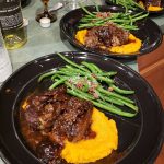Plating Asian Short Ribs with Butternut and Green Beans