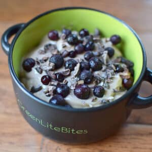 chocolate blueberry protein yogurt featured