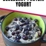 chocolate blueberry protein yogurt pin