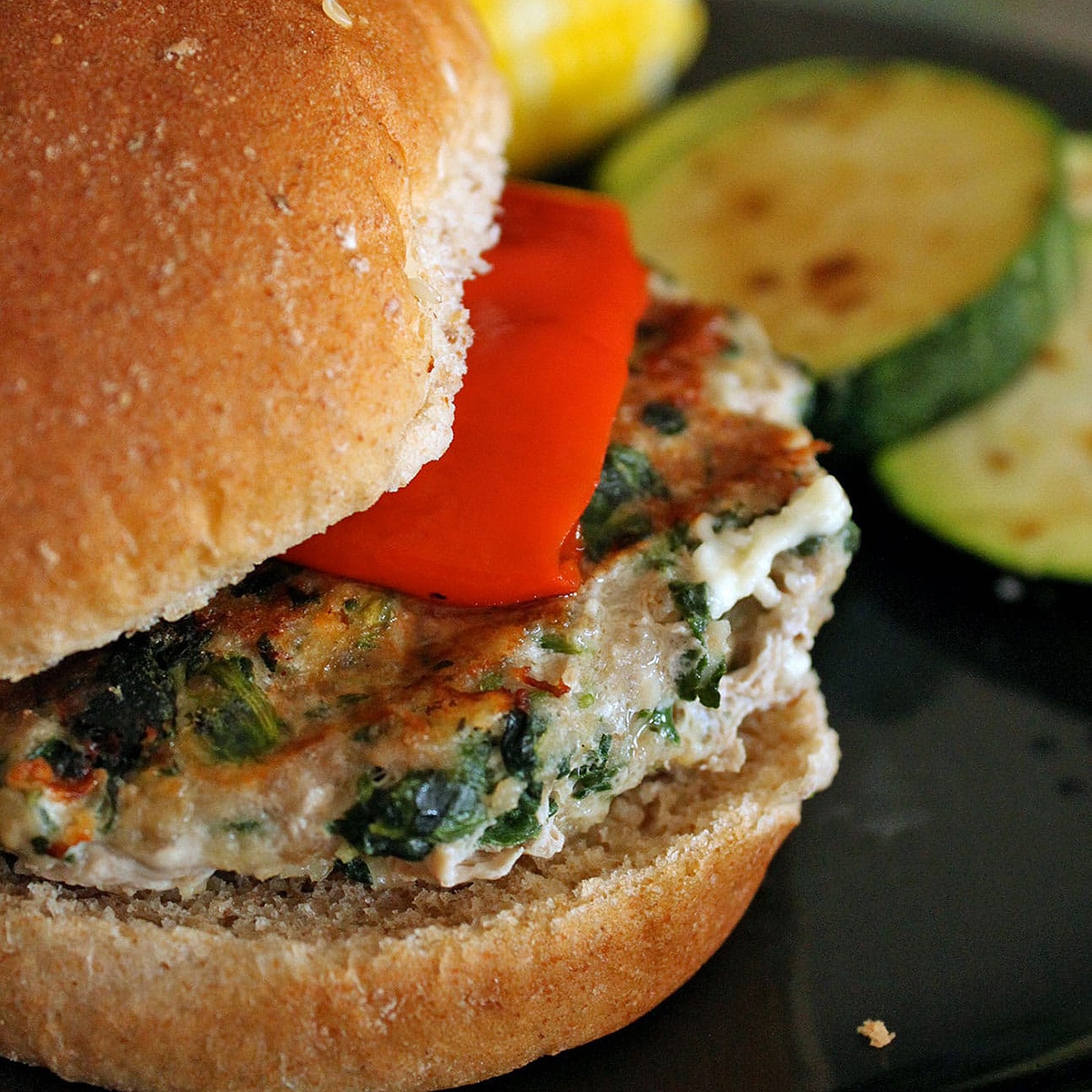 spinach feta turkey burgers featured