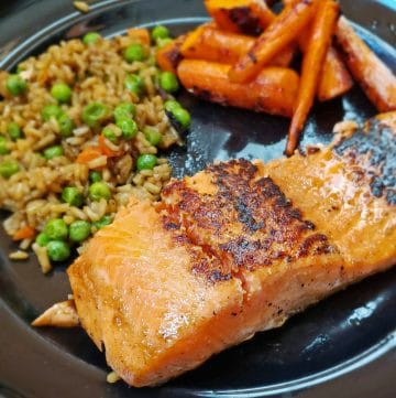 Maple-Ginger Salmon, Carrots, and Brown Rice Portrait