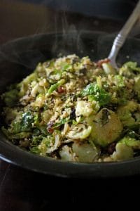 Warm Brussels Sprout and Couscous Salad
