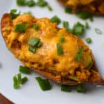 curried chicken stuffed sweet potatoes featured