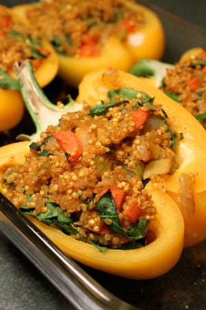 Curried Quinoa Stuffed Peppers