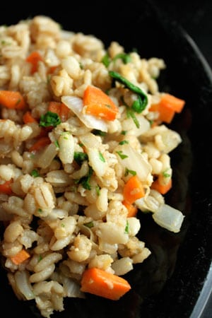Fried Barley with Cilantro and Carrots