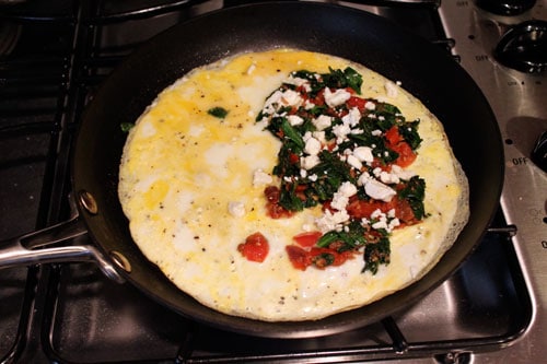 Feta Spinach Omelet - step 1