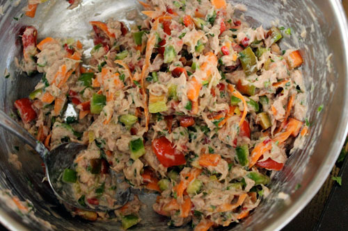 Spicy Garden Tuna Salad - mixed up