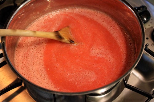 Homemade Garden Tomato Soup - pot