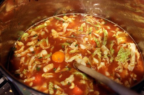 Simple Base Cabbage Soup - simmer