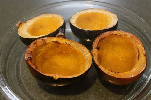 Acorn Squash Stuffed with Apple Cider Quinoa - after baking