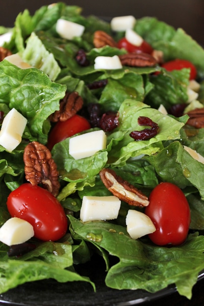 Maple Salad with Gouda, Pecans and Dried Cranberries - GreenLiteBites