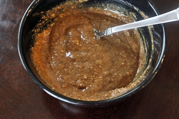 homemade granola wet ingredients mixed