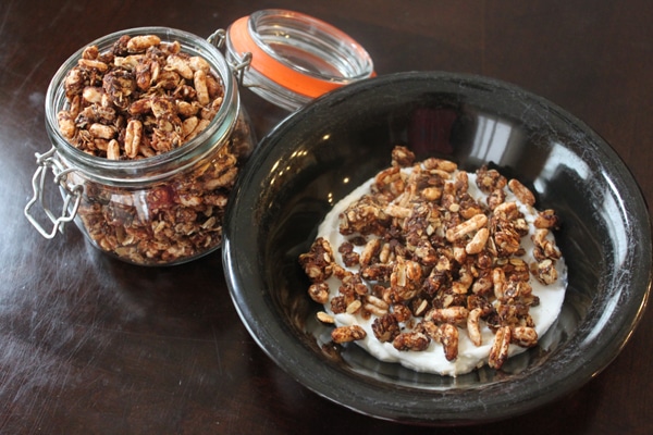 Homemade granola with yogurt
