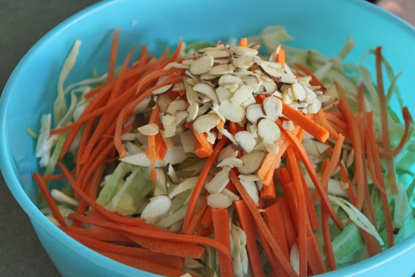 Fall Slaw with Asian Pears and Almonds Step 1