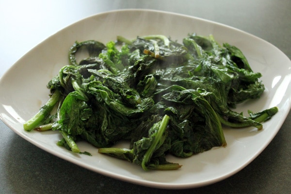 cooked mustard greens