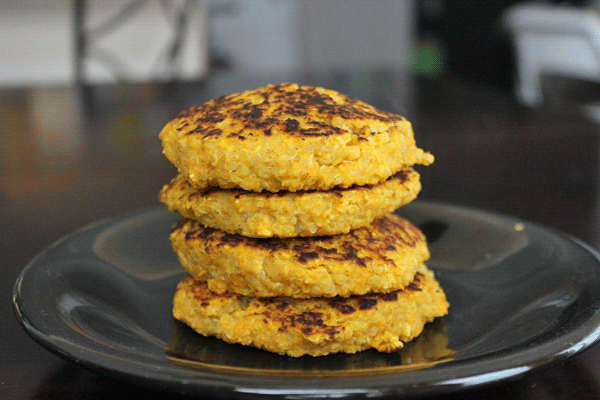 Butternut Quinoa Cakes stacked