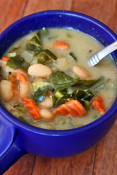 Collard Green soup with Cannelloni Beans