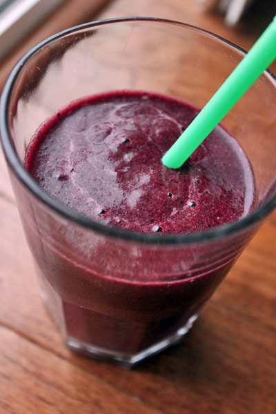 Beet Smoothie with Blueberries and Pineapple