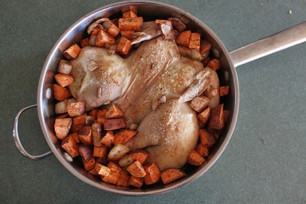 Spatchcock Chicken with Maple Spiced Sweet Potatoes Step 4