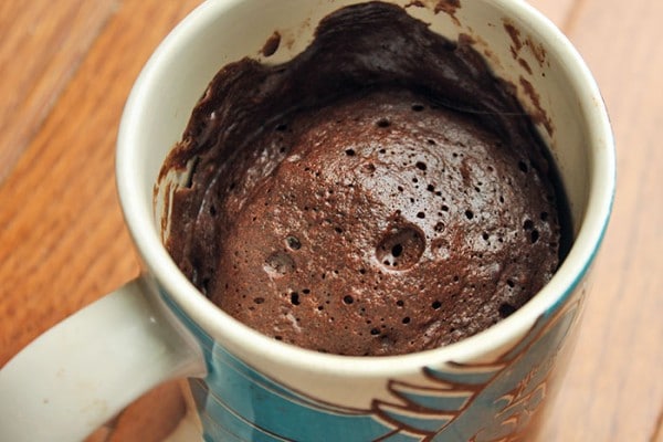 Single Serve, Flour-less Chocolate Mug Cake Close Up