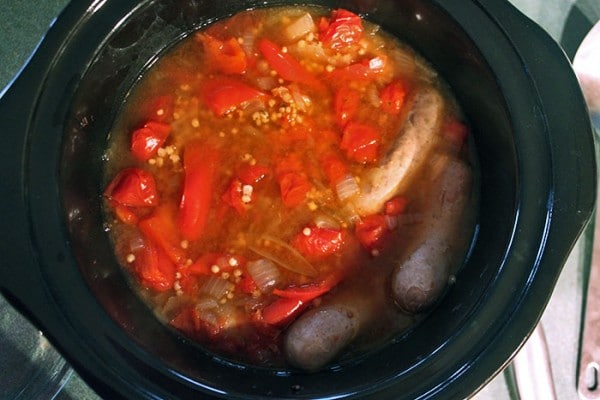 Slow Cooked Sorghum with Turkey Sausage - after