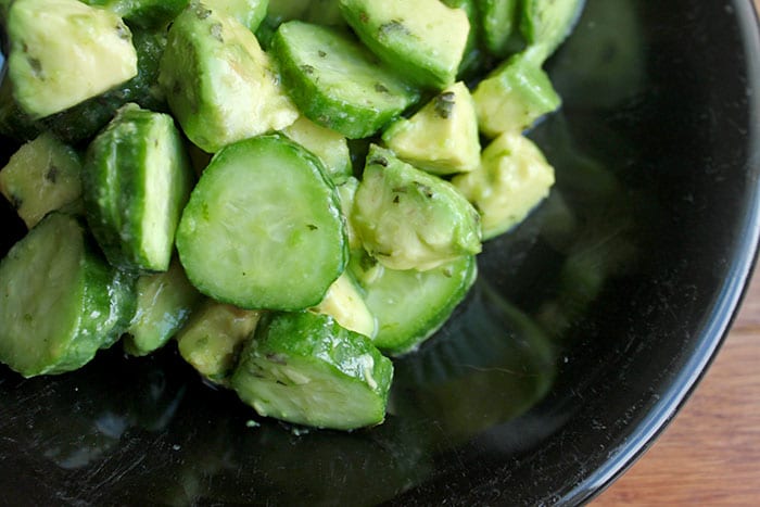 The Simplest, Tastiest Cucumber and Avocado Salad