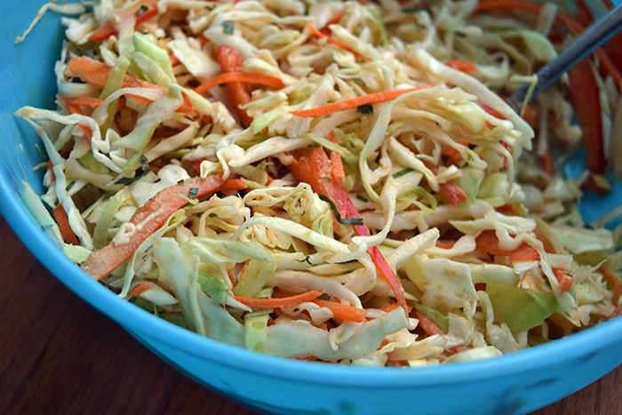 Asian Almond Cabbage Slaw