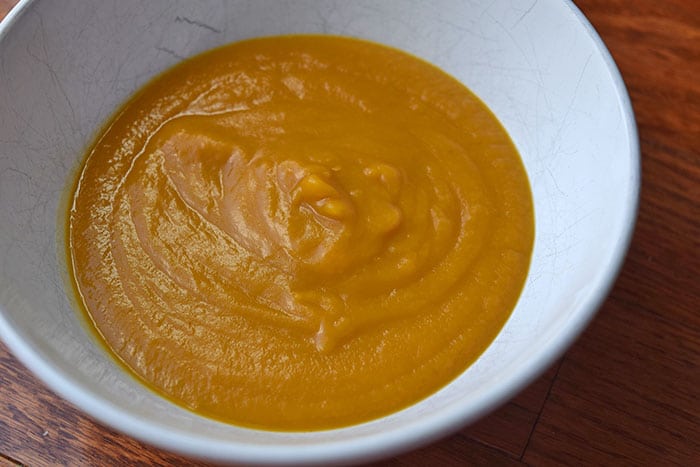 butternut and ginger pureed soup.