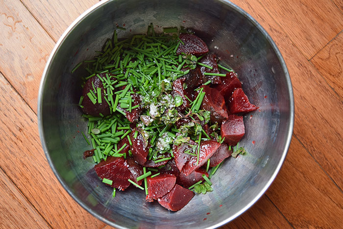 beets and chives