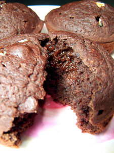Gooey Surprise Deep Double Chocolate Muffins – inside