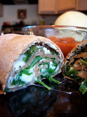 Spinach Ricotta Roll - after cut
