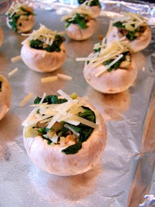Simply Spinach Stuffed Mushrooms - before