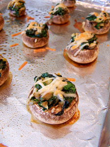 Simply Spinach Stuffed Mushrooms - after
