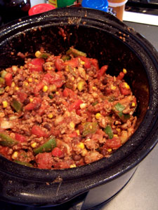 Slow Cooked Mild Turkey Chili  - before cooking