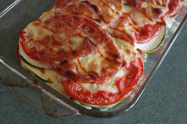 Cheesy Zucchini Tomato Bake - Baked
